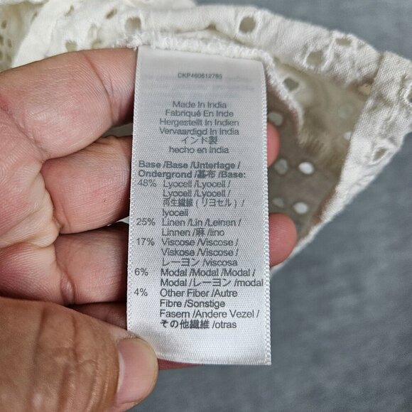 Madewell Women’s Lighthouse Rosalie Tie-strap Geo Eyelet Tank Top Sz XS - Picture 8 of 8